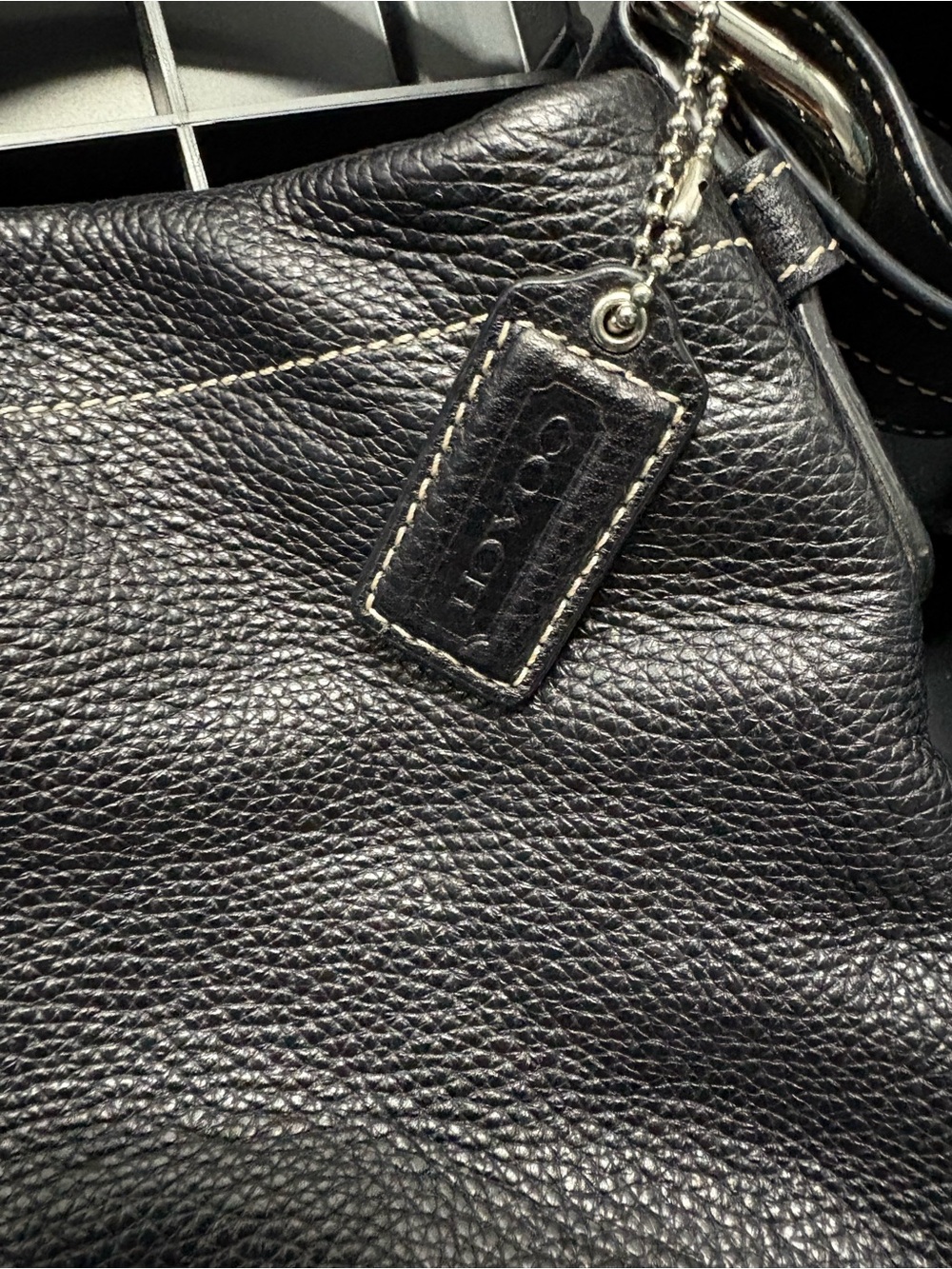 Coach Black Pebbled Leather Shoulder Bag